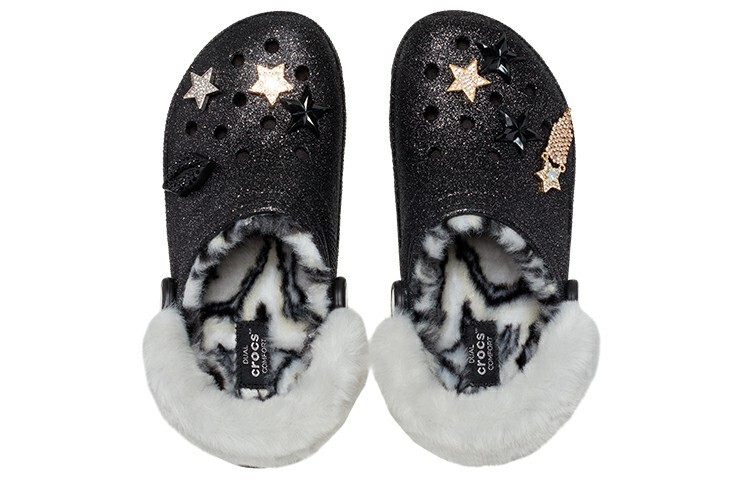 Шлепанцы и сланцы Crocs Classic Lined Clog 'Disco Glitter' — фото 4