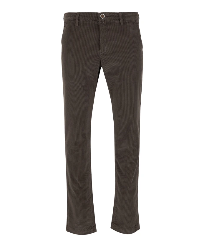 

Бархатные узкие брюки, коричневая ребристая ткань. Jacob Cohã«N, коричневый