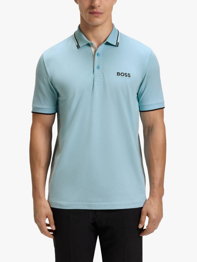 

BOSS Хлопковая поло с коротким рукавом Regular Fit HUGO BOSS, Light Pastel Blue