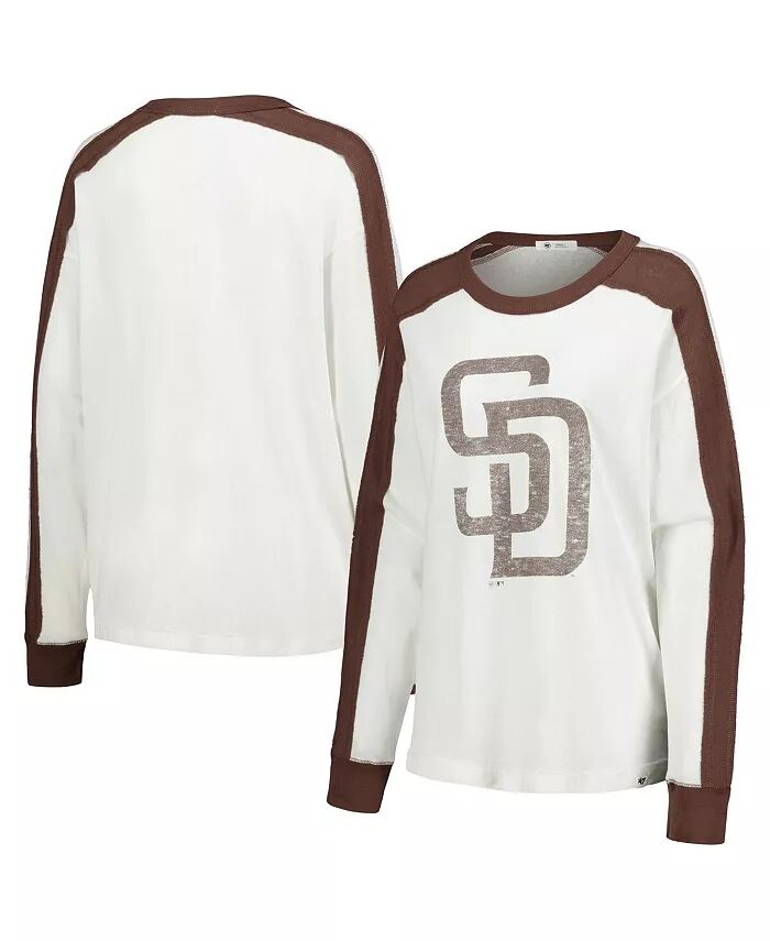 

Женская белая футболка с длинным рукавом San Diego Padres Premier Caribou '47 Brand, белый