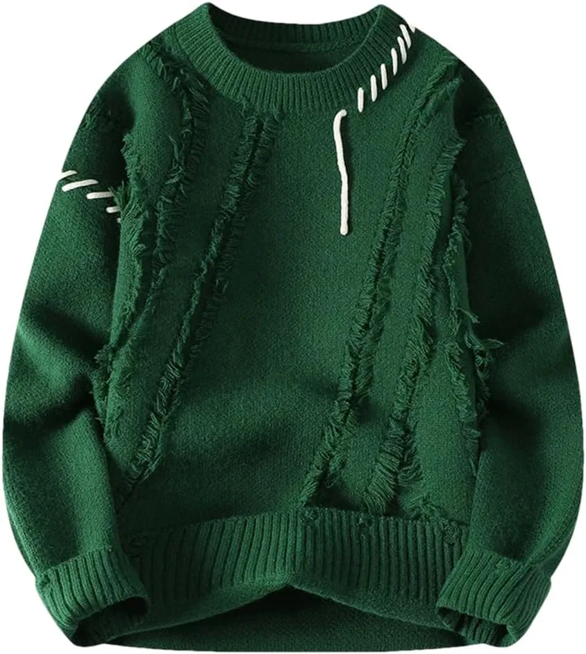 

Свитер Hamthuit мужской с прорезями, Casual, длинные рукава, кашемир, мягкий и теплый