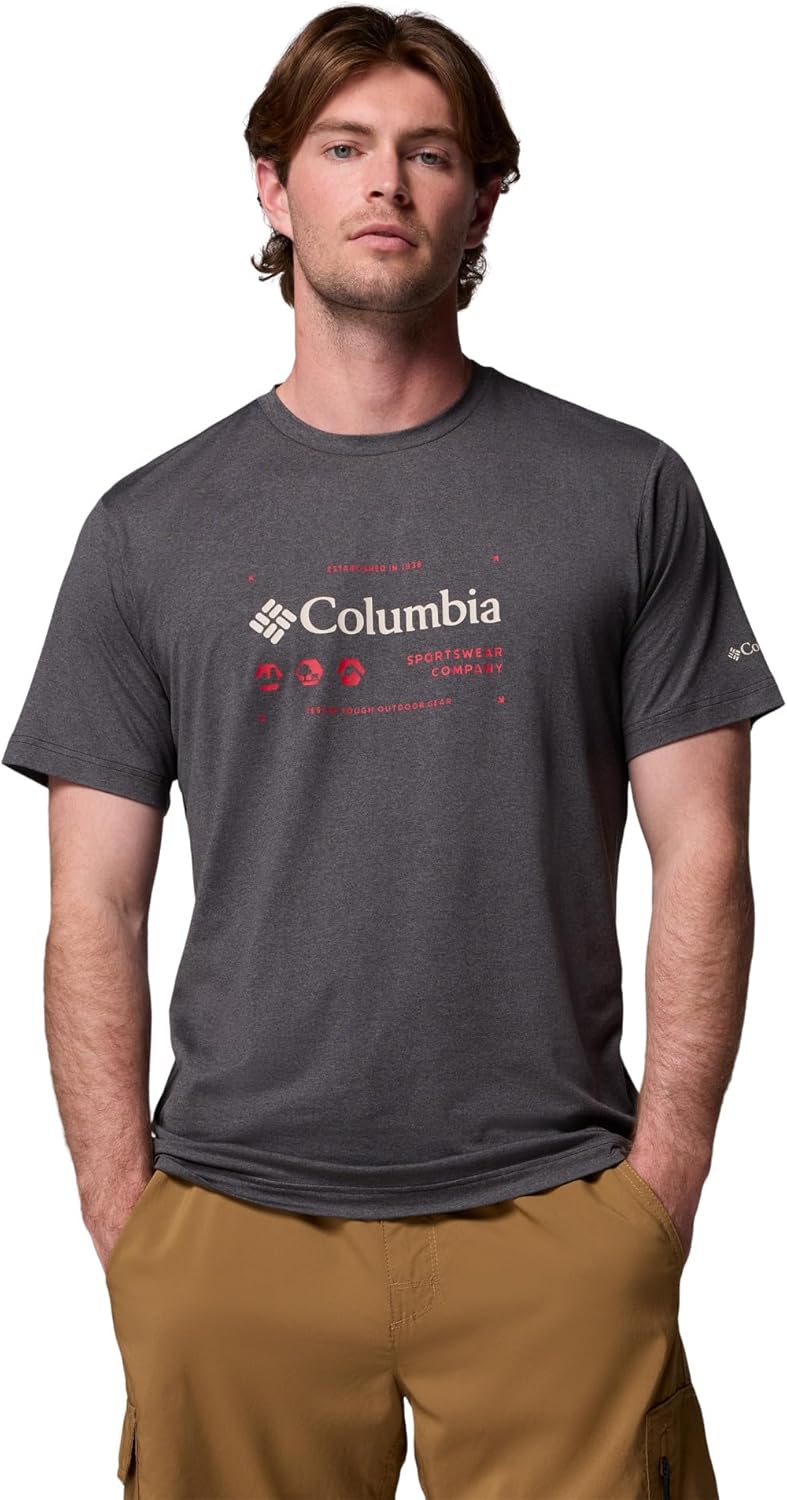 

Мужская футболка Columbia Kwick Hike с коротким рукавом и принтом, Black Heather/Iconic Brand, Черный, Мужская футболка Columbia Kwick Hike с коротким рукавом и принтом, Black Heather/Iconic Brand