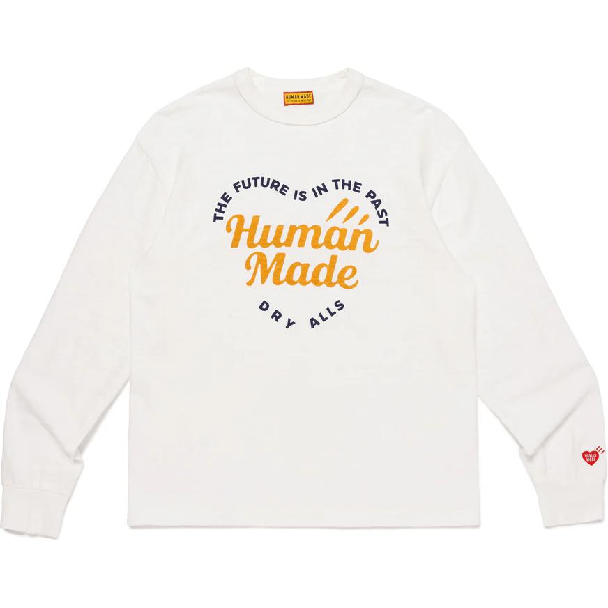 

Футболка с длинным рукавом с вышитым логотипом HUMAN MADE, белый