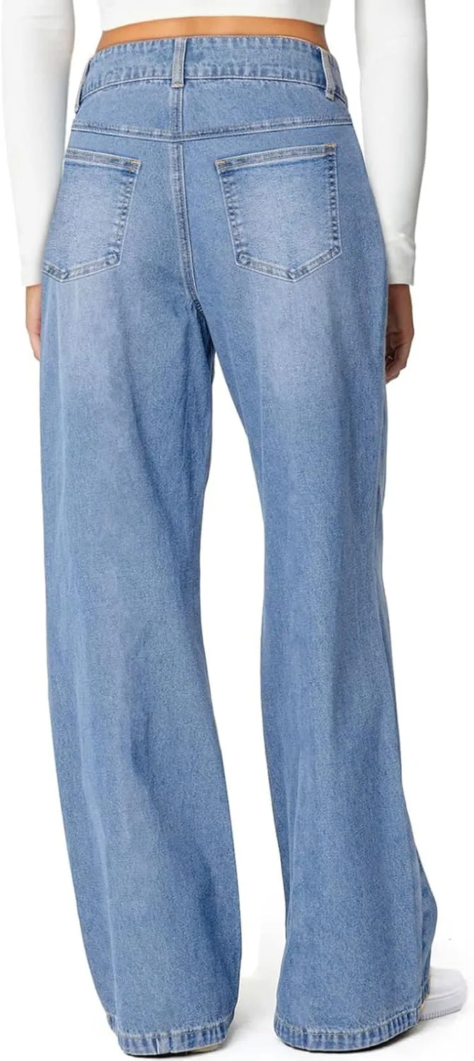 Джинсы женские Wide Leg Stretchy High Waisted — фото 2