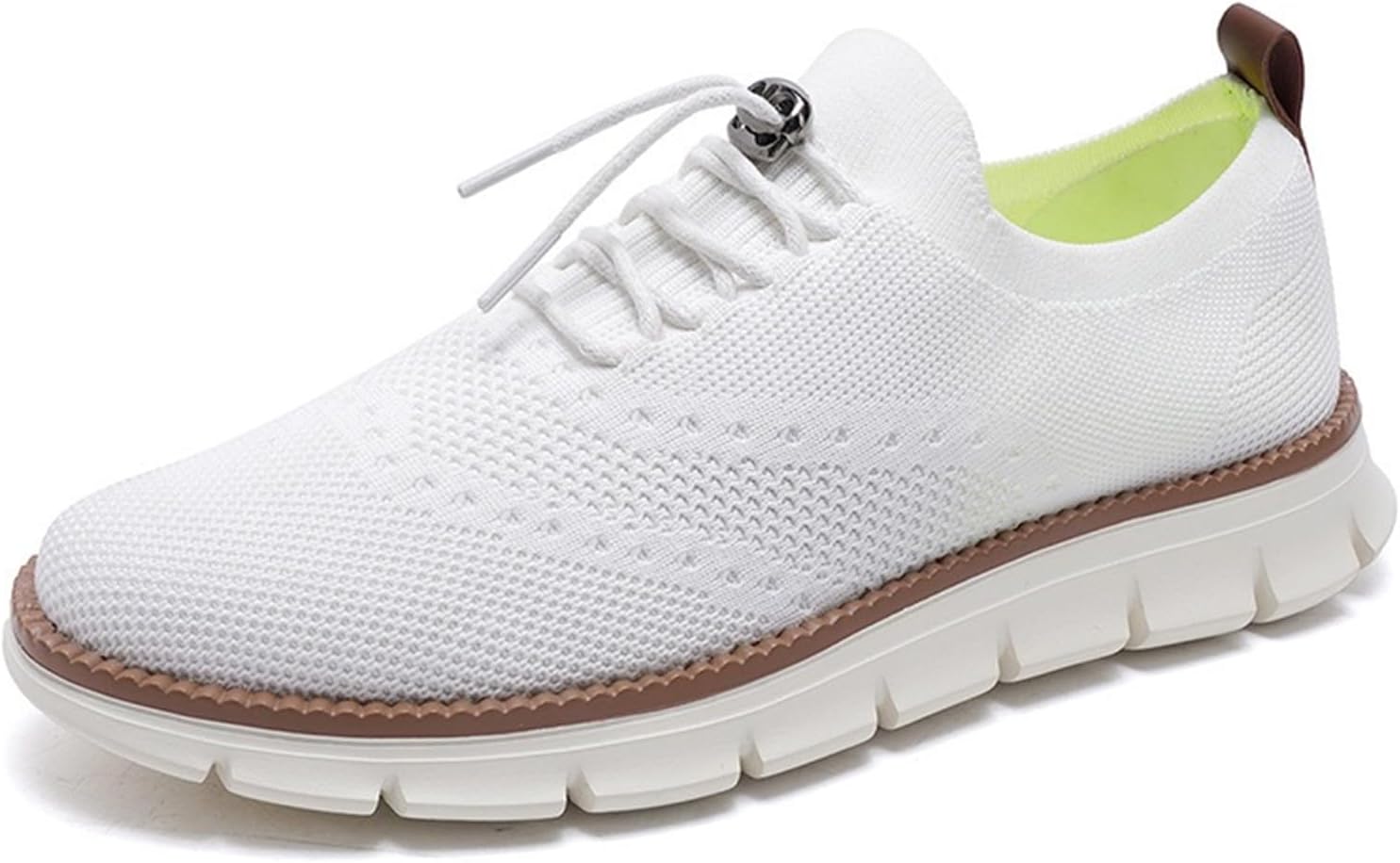 

Мужские повседневные оксфорды кроссовки из дышащей вязаной ткани, удобные легкие прогулочные туфли Abborora, белый