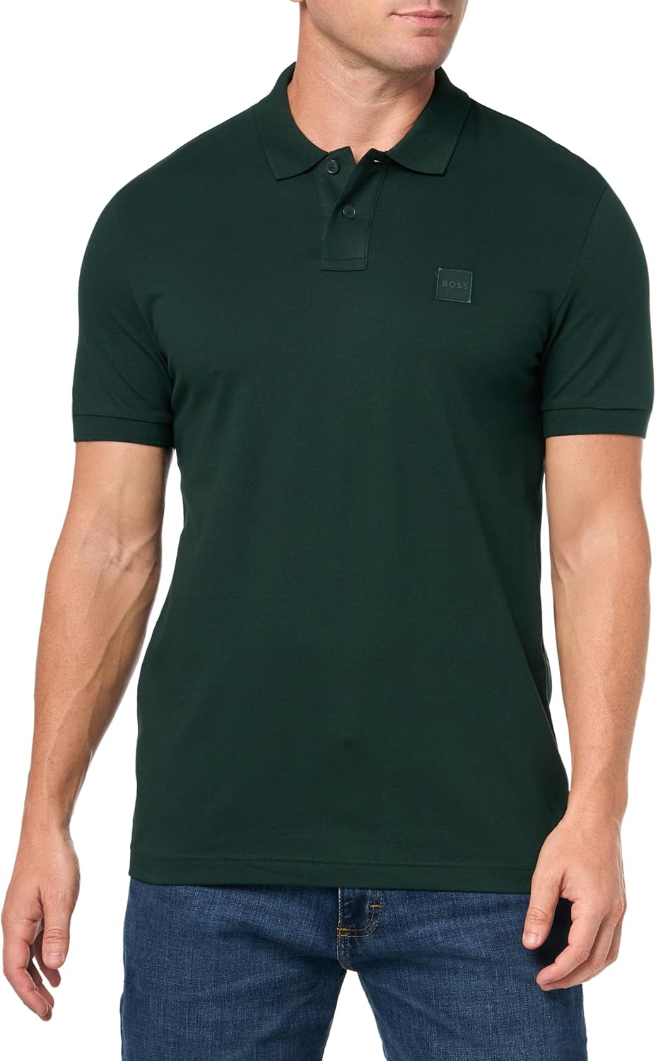 

BOSS Мужская поло с квадратным логотипом, приталенная, пике, Dark Forest Green, Зеленый, BOSS Мужская поло с квадратным логотипом, приталенная, пике, Dark Forest Green