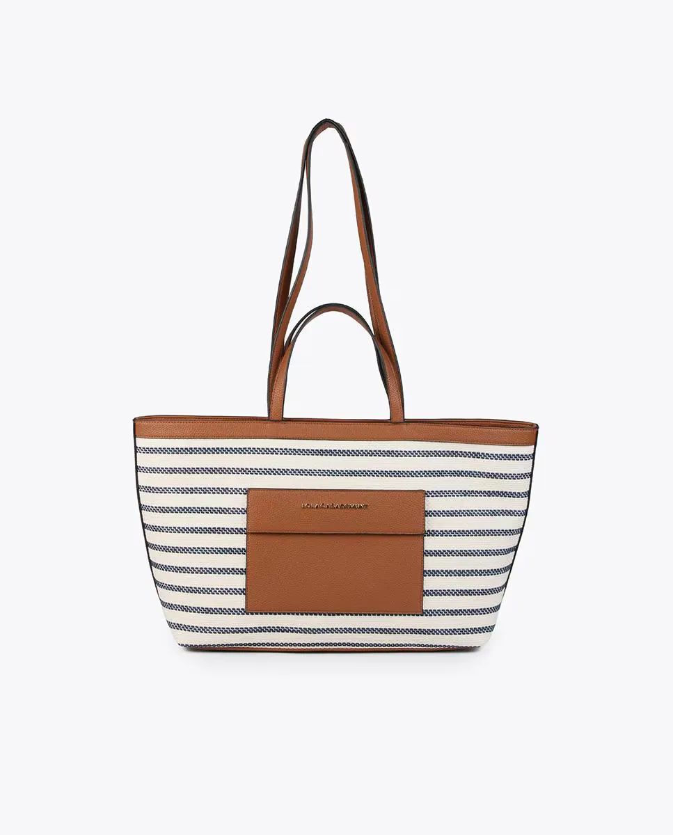 

Женская сумка через плечо с принтом в полоску Lola Casademunt, цвет Crudo