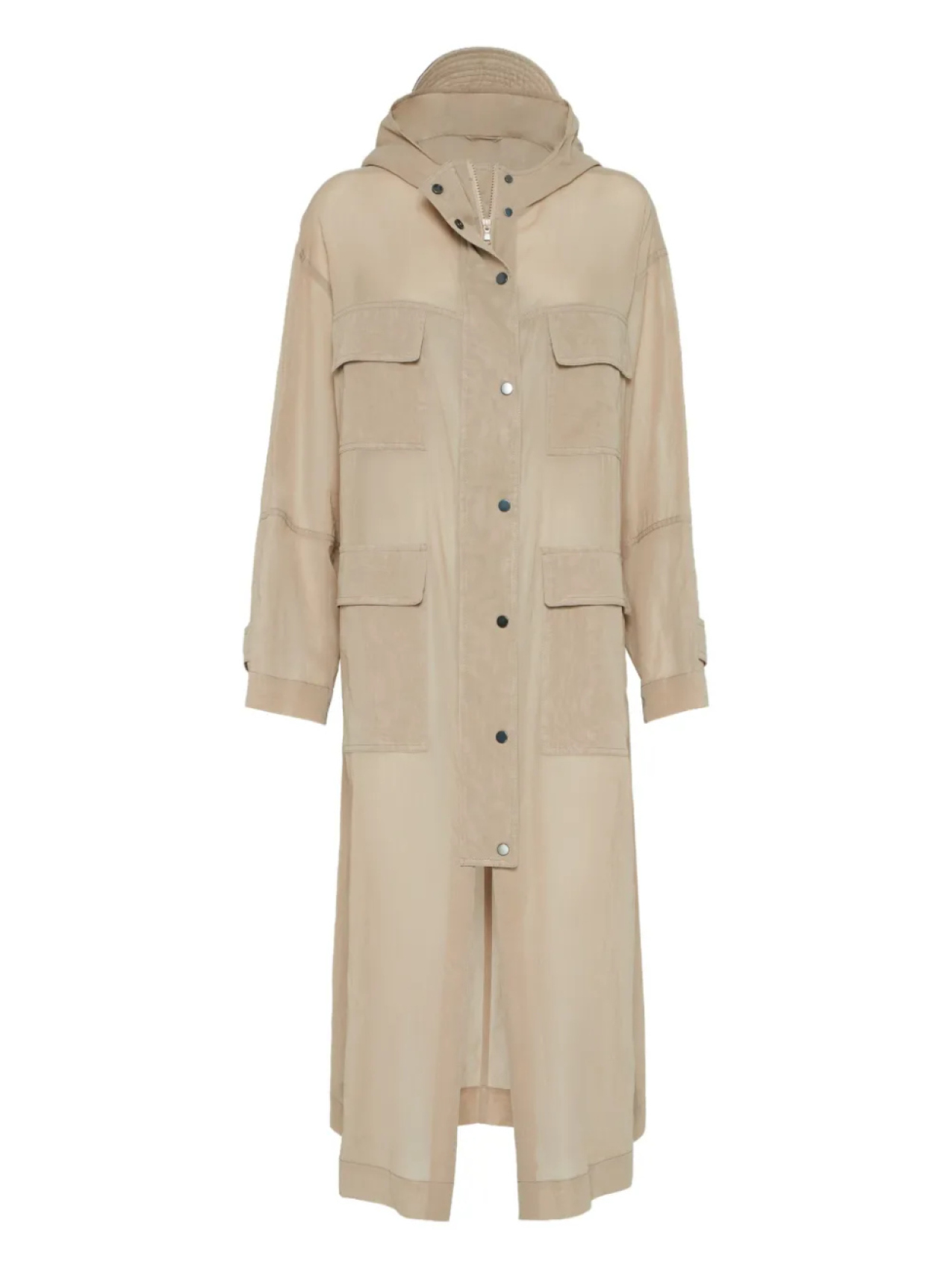 

Brunello Cucinelli пальто с декором Monili, нейтральный