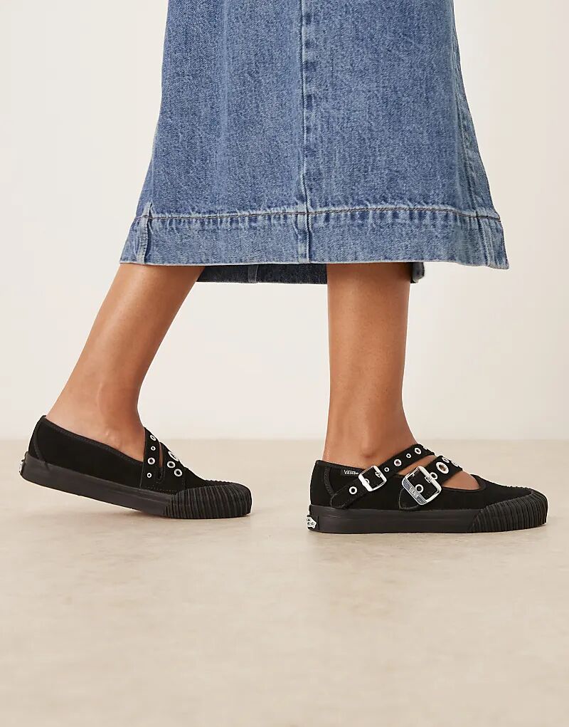 Балетки Vans Mary Jane с перекрестными ремешками и пряжками черного цвета — фото 4