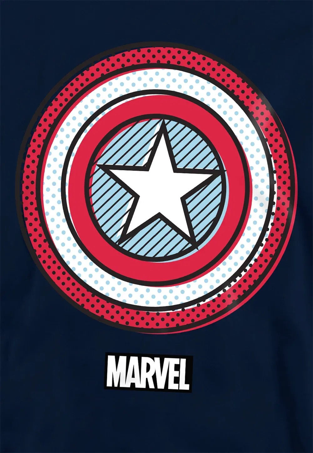 Детская худи Marvel Captain America с щитом, темно-синий, темно-синий — фото 2