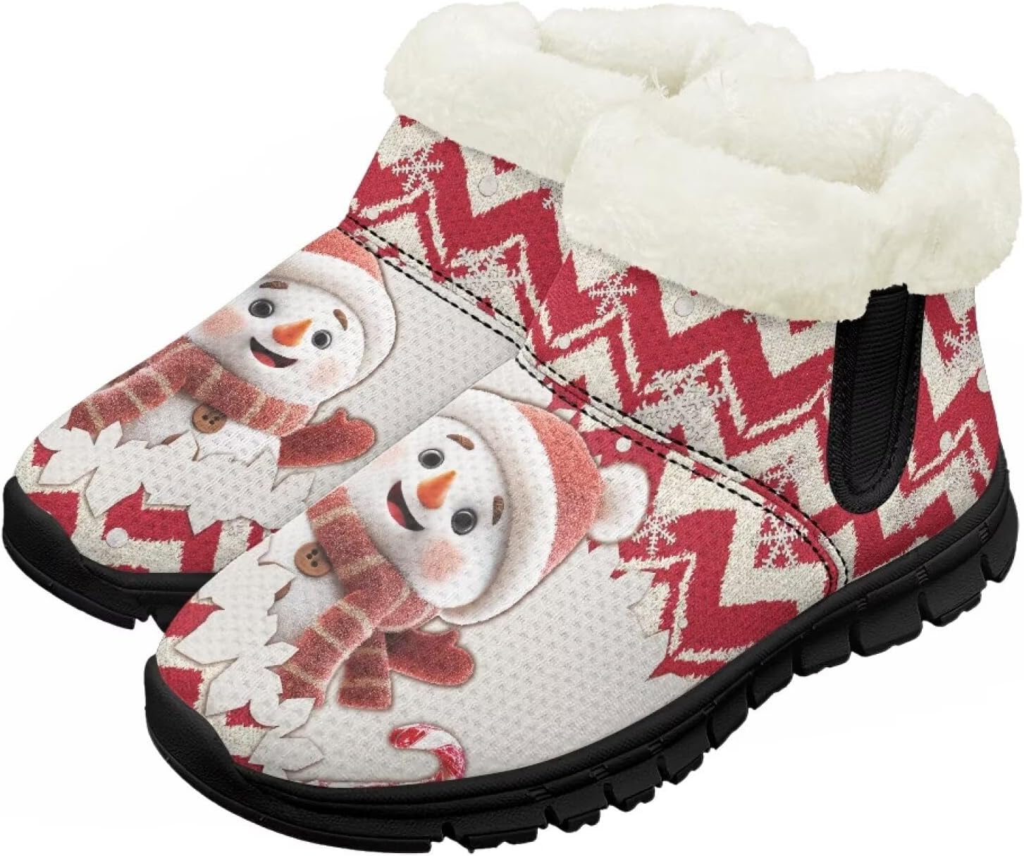 

Детские зимние сапожки для мальчиков и девочек, утепленные искусственным мехом, ботильоны до щиколотки с противоскользящей подошвой для малышей, детей младшего и старшего возраста Chririnla, Cute Snowman