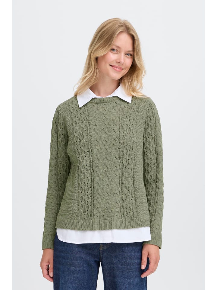 

Oxmo Вязаный свитер OXFSanvi зеленого цвета