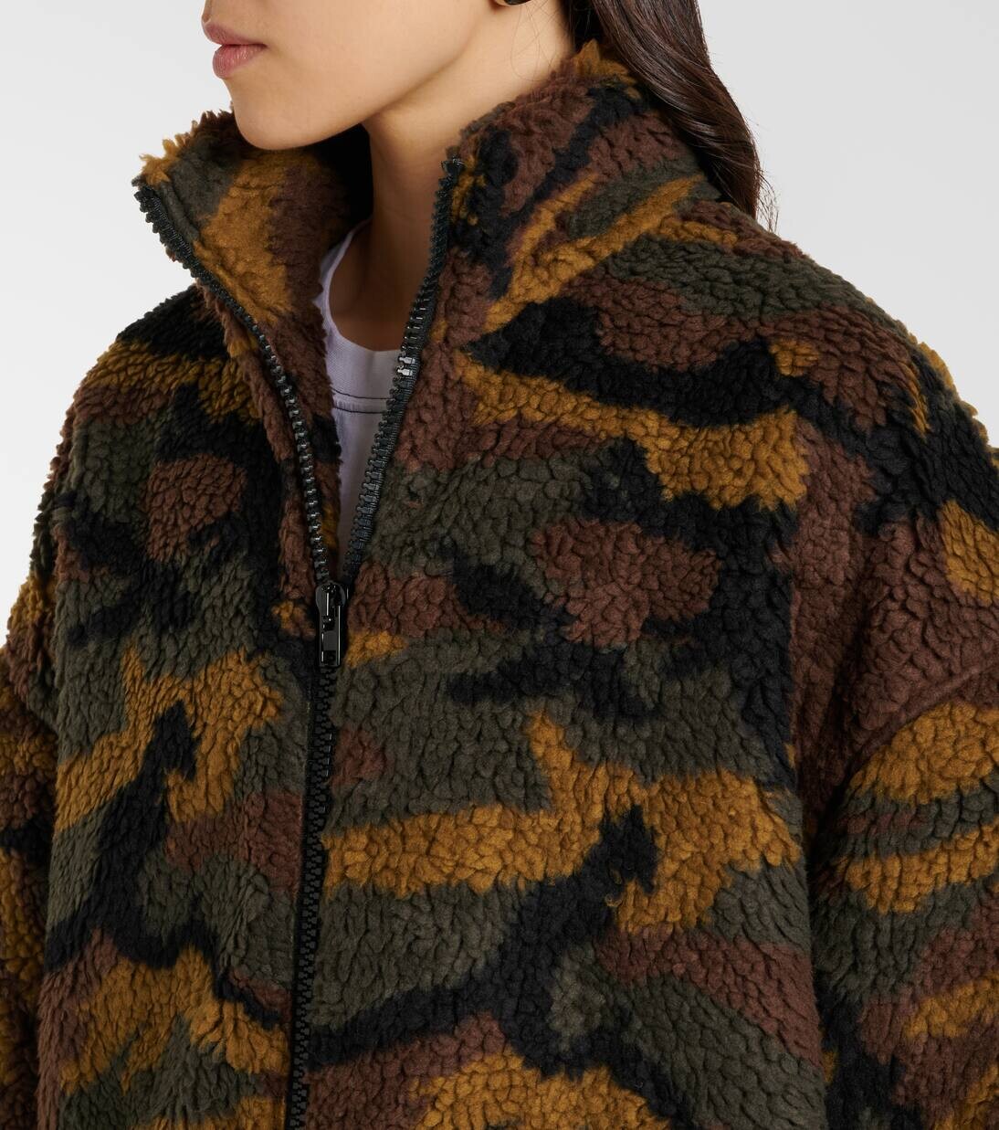 Флисовая куртка камуфляжного цвета Vetements, цвет green camo — фото 4