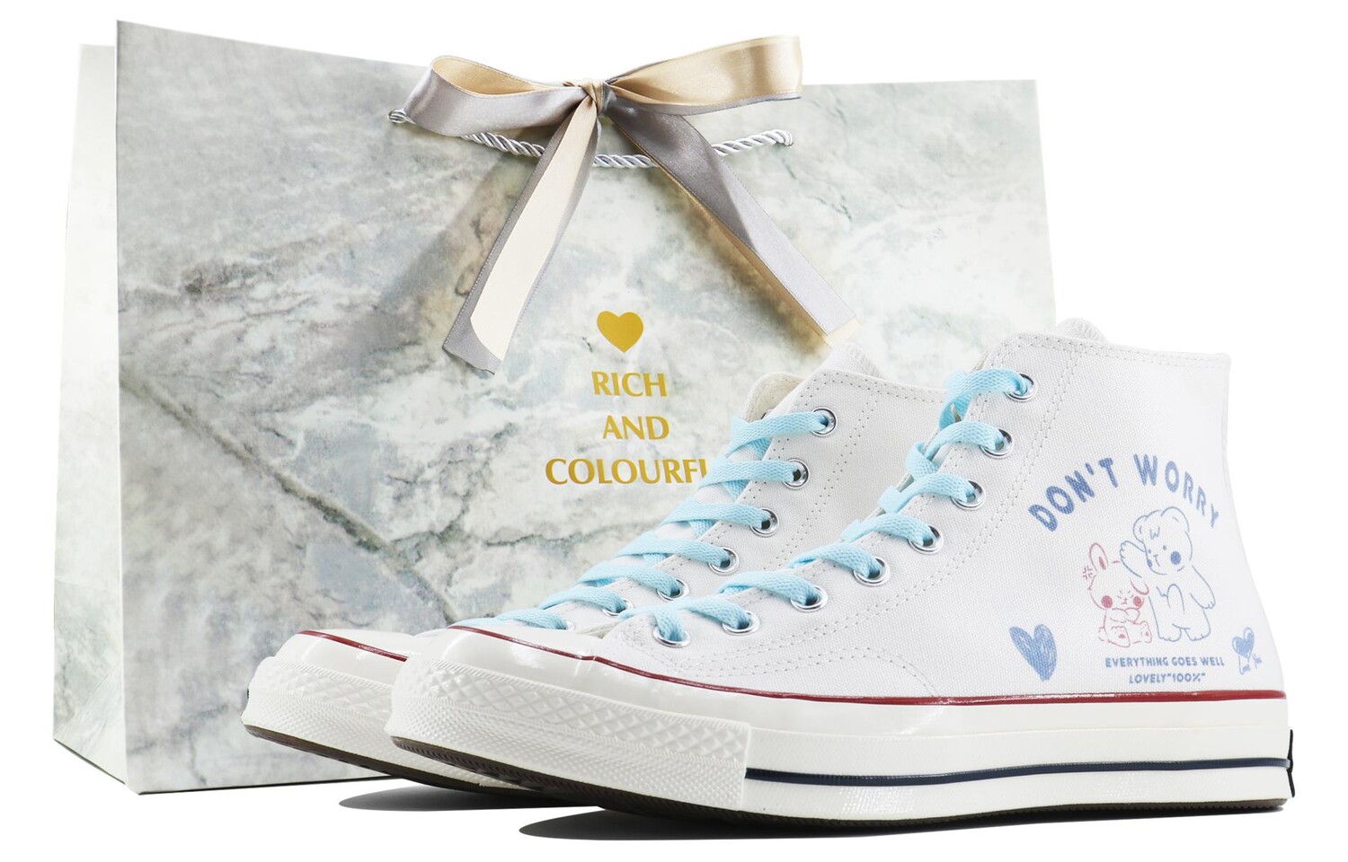 

1970-е годы Кеды унисекс с высоким берцем розового/синего цвета Converse