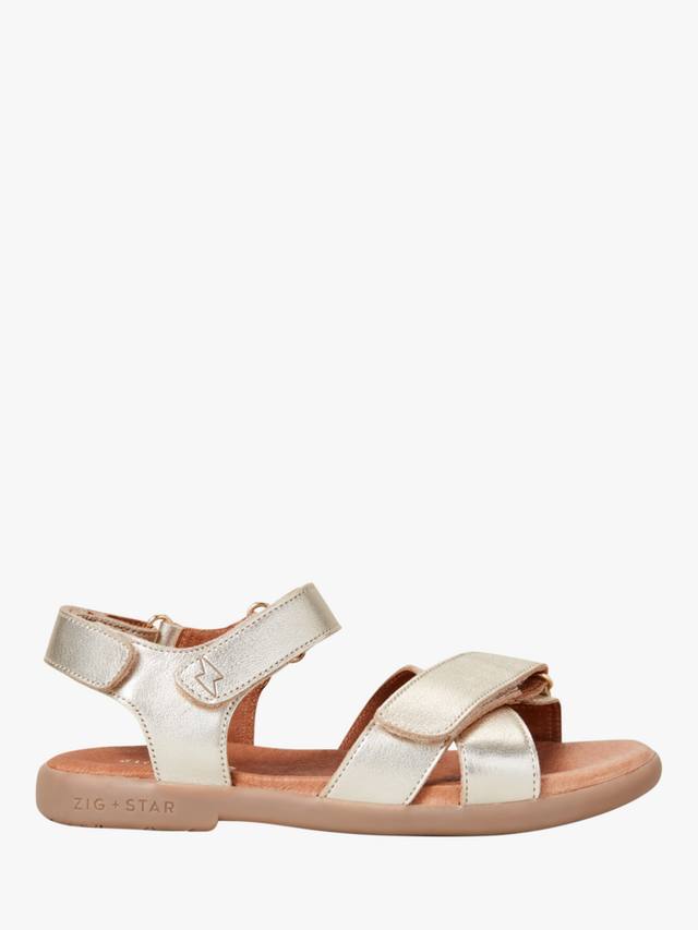 

Детские сандалии Rae Leather с перекрестными ремешками Zig+Star, Gold