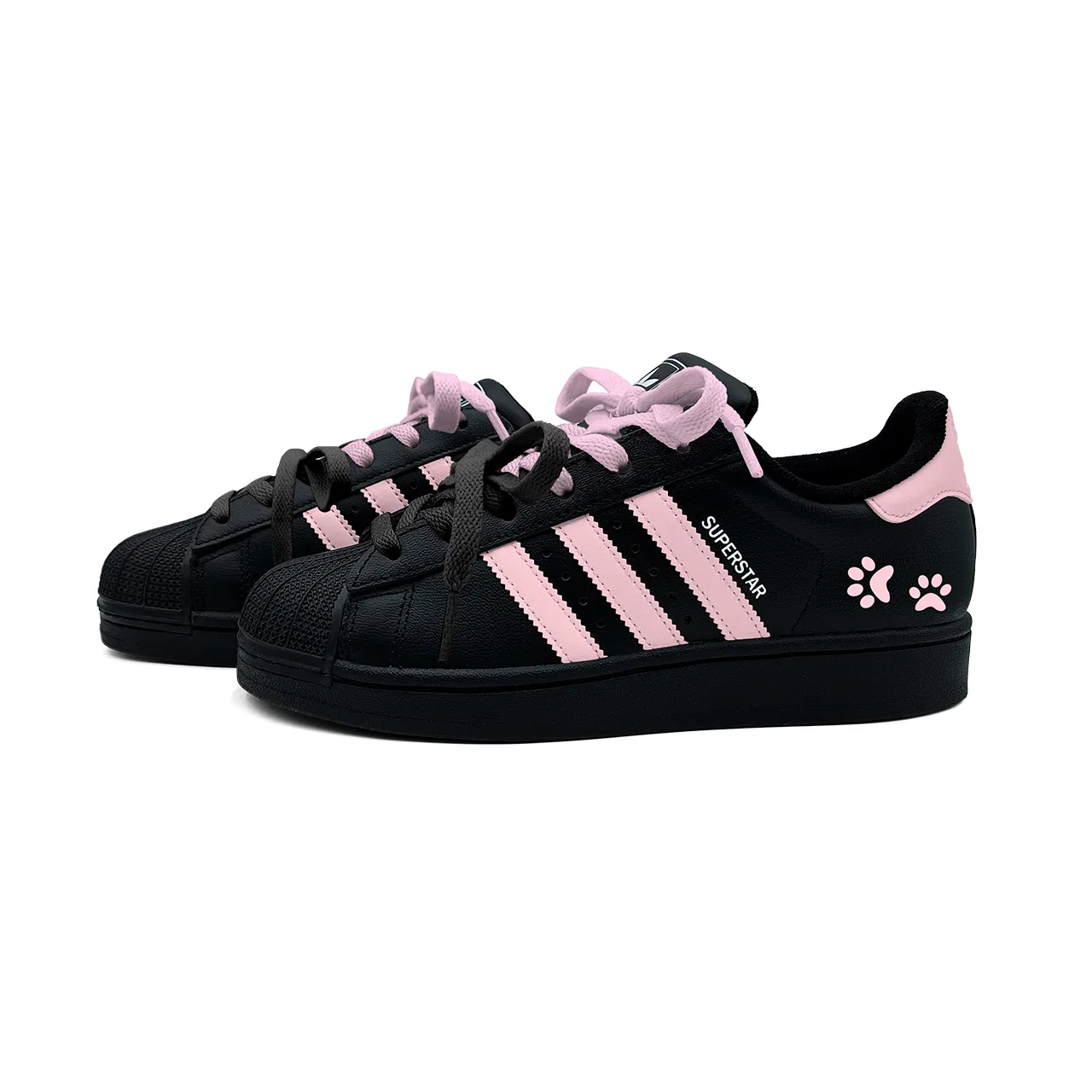 Детские кроссовки для скейтбординга Superstar 2 Youth Adidas Originals черно-розовые — фото 4