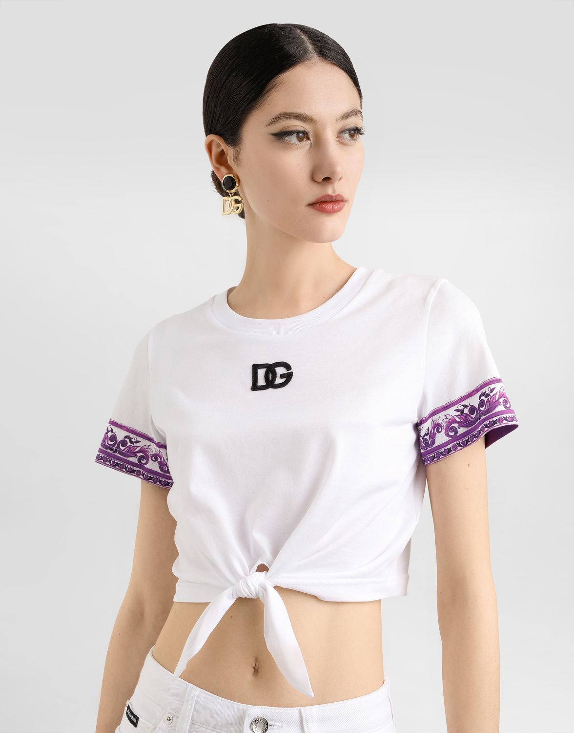 Футболка с короткими рукавами с принтом майолика Dolce & Gabbana, мультиколор — фото 4