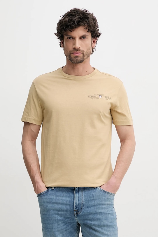 

Хлопковая футболка Gant, зеленый