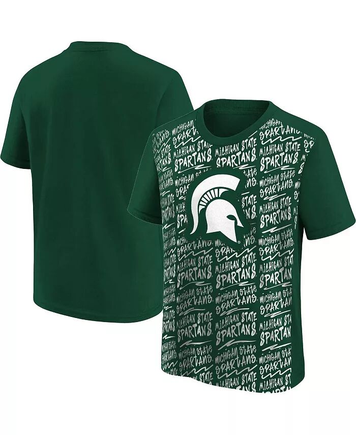 

Зеленая футболка с образцовым изображением Big Boys and Girls Michigan State Spartans Outerstuff, зеленый