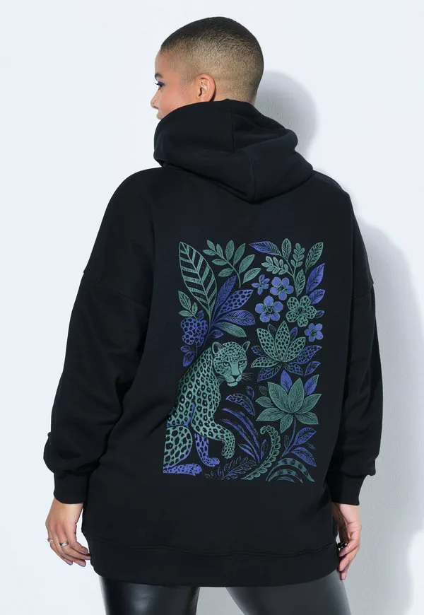 

Худи свободного кроя с леопардовым принтом Studio Untold, Black, Коричневый, Худи свободного кроя с леопардовым принтом Studio Untold, Black