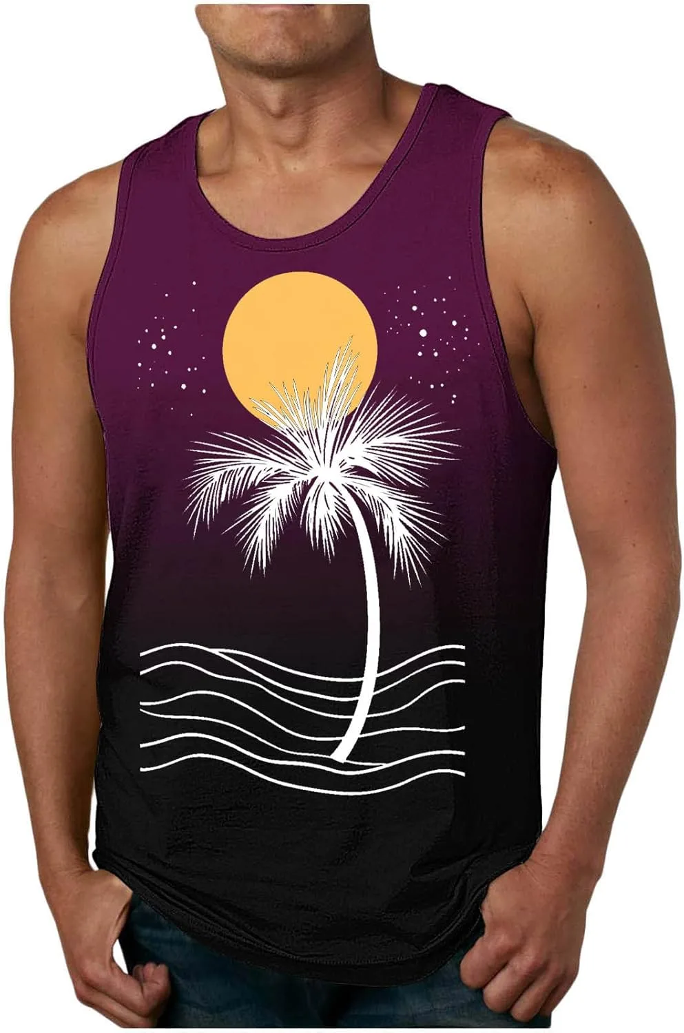 

Мужская майка Uillui с гавайским принтом для пляжа и спортзала