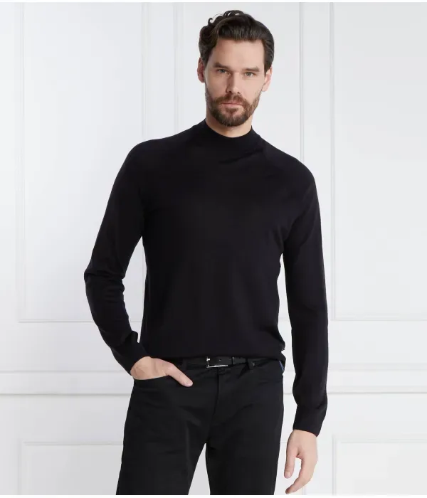 Даже шерстяной свитер regular fit Boss, черный — фото 3