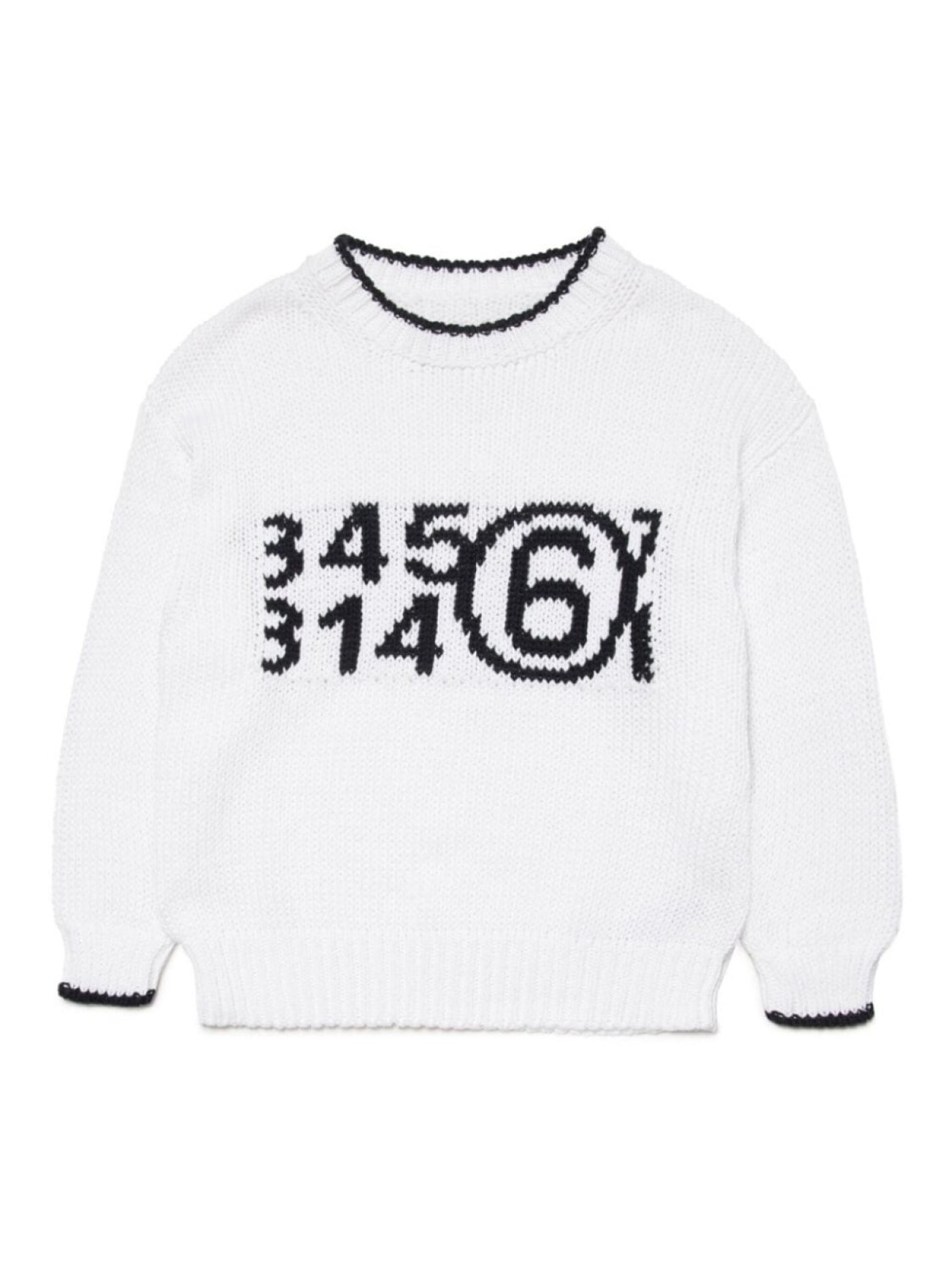 

MM6 Maison Margiela Kids джемпер вязки интарсия с логотипом, белый