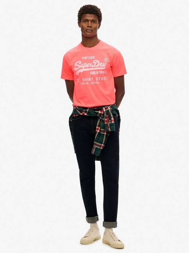 Винтажная футболка с неоновым логотипом в расслабленном крое Superdry, Hyper Fire Coral — фото 3
