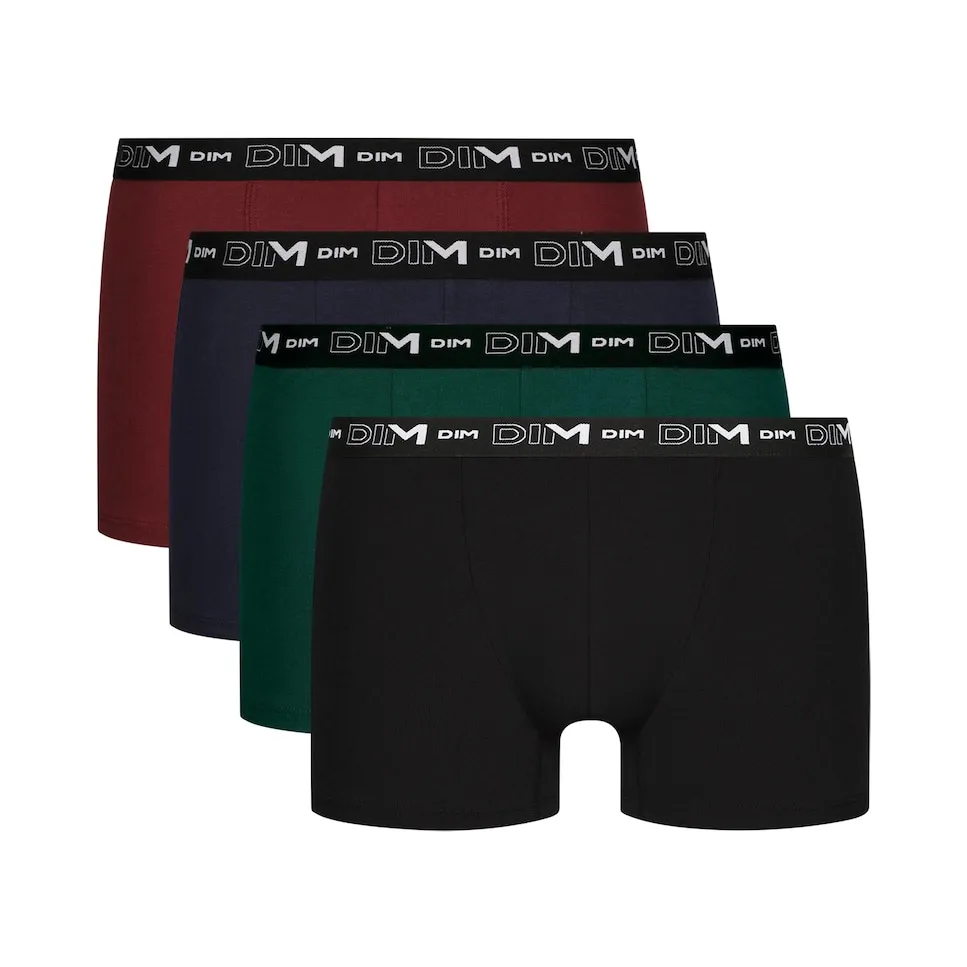 

Набор из четырех боксеров из эластичного хлопка разных цветов с поясом с логотипом Dim