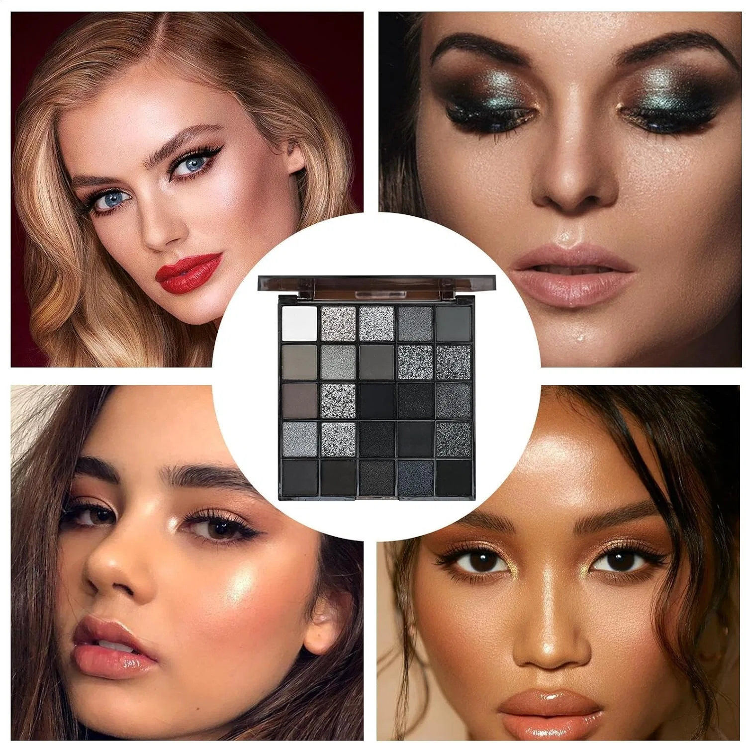 Палетка теней для век 25 цветов темные smoky eyes — фото 4
