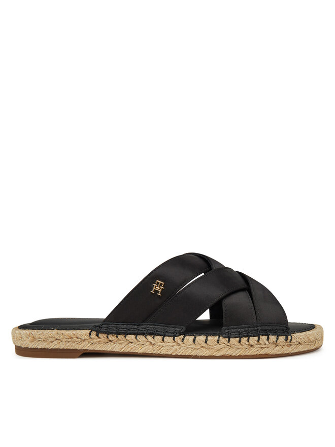Эспадрильи Satin Espadrille Mule FW0FW08502 Tommy Hilfiger, черный