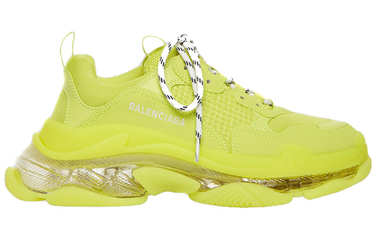 Кроссовки мужские Balenciaga Triple S на шнурках, желтый — фото 2