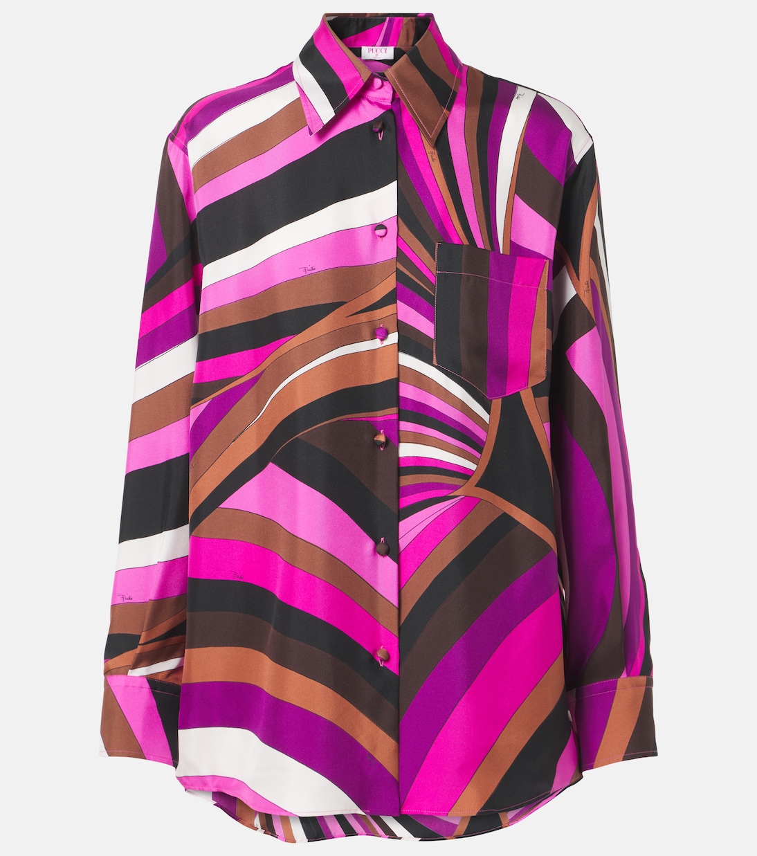 

Шелковая саржевая рубашка Iride Pucci, Fuxia Marrone