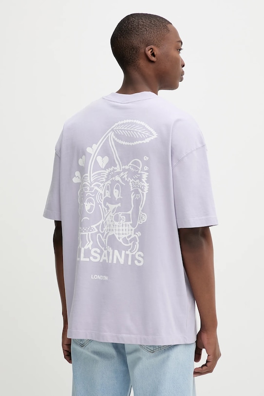 

Хлопковая футболка BREAKUP Allsaints, фиолетовый