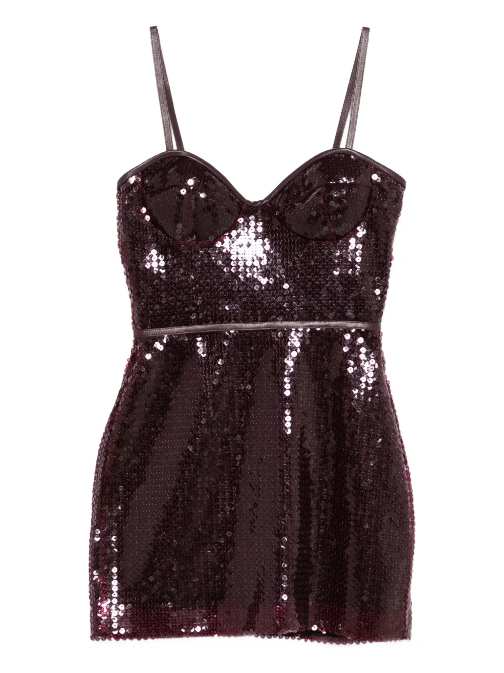 

Мини-платье с пайетками и вырезом «сердечко» David Koma, красный