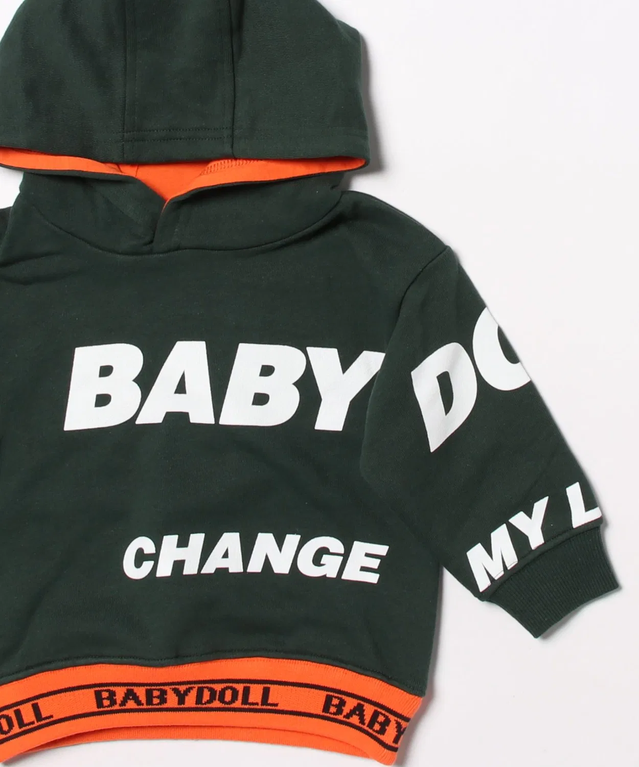 Парка детская BABYDOLL с неоновым логотипом, цвет пепельно-серый — фото 4