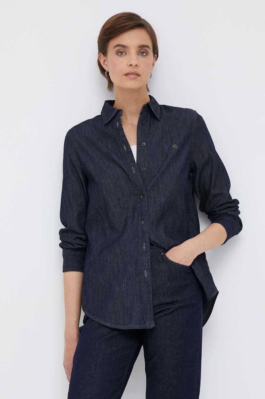 

Джинсовая рубашка Lauren Ralph Lauren, темно-синий