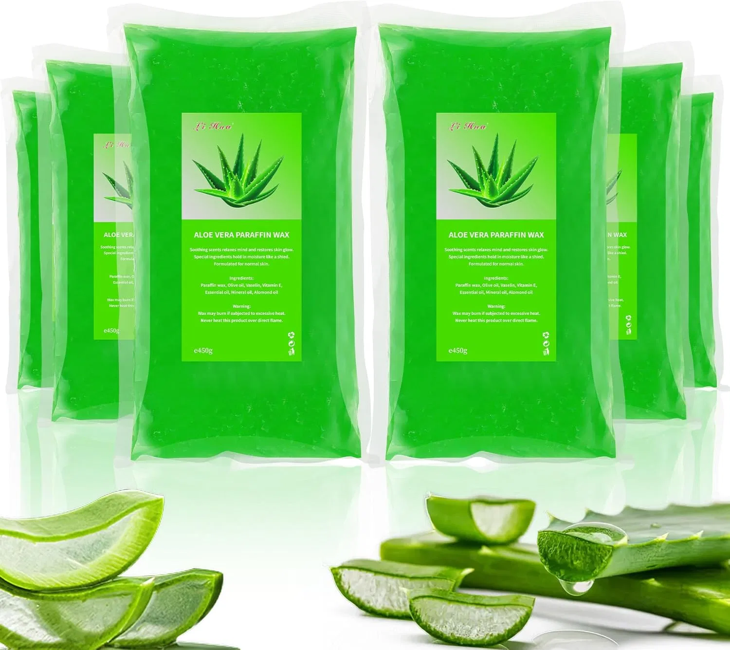 Набор парафина YAOBLUESEA, 6 блоков по 2700 г, алоэ вера ‎Yaobluesea, Aloe Vera.