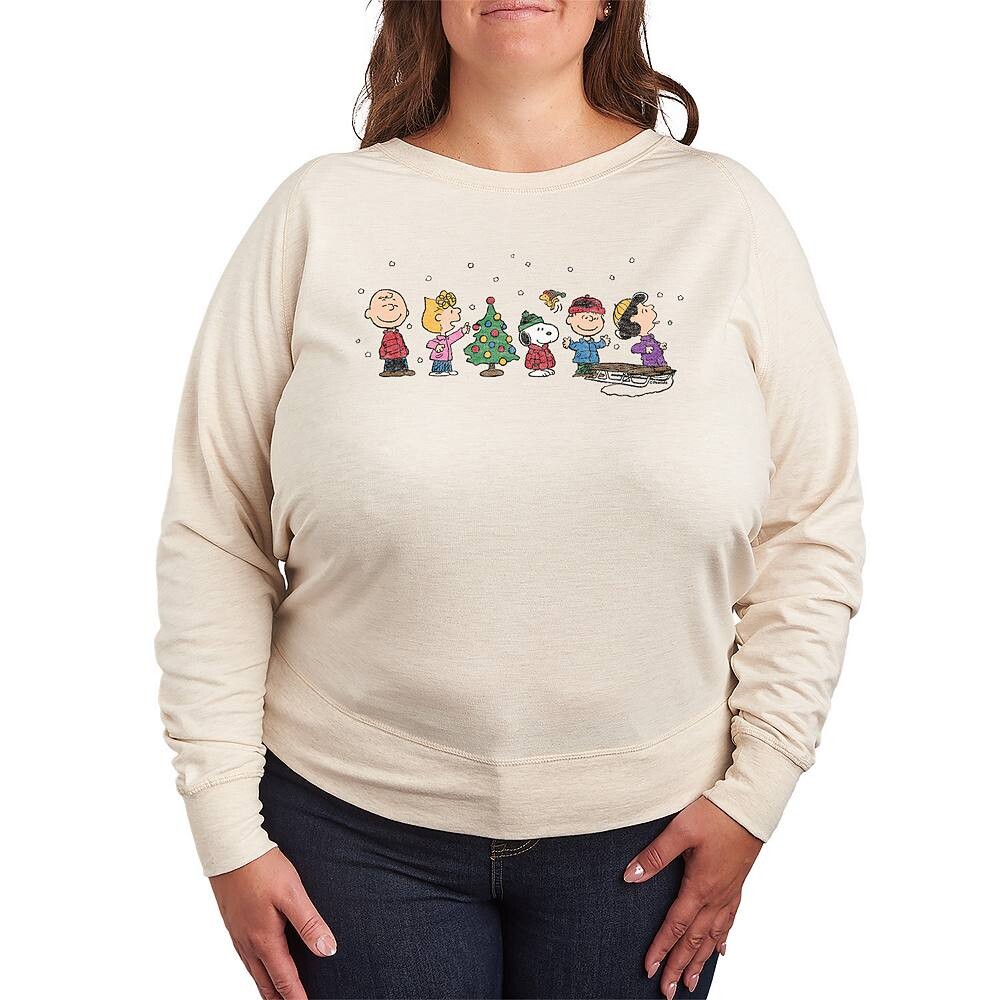 

Женский легкий свитшот из френч терри Peanuts Christmas Group Licensed Character, бежевый