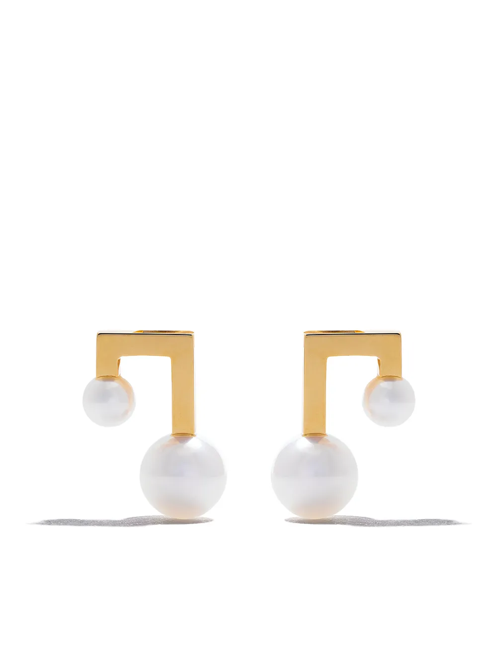 

Золотые серьги-гвоздики Balance Note Collection Line с жемчугом TASAKI, золотой