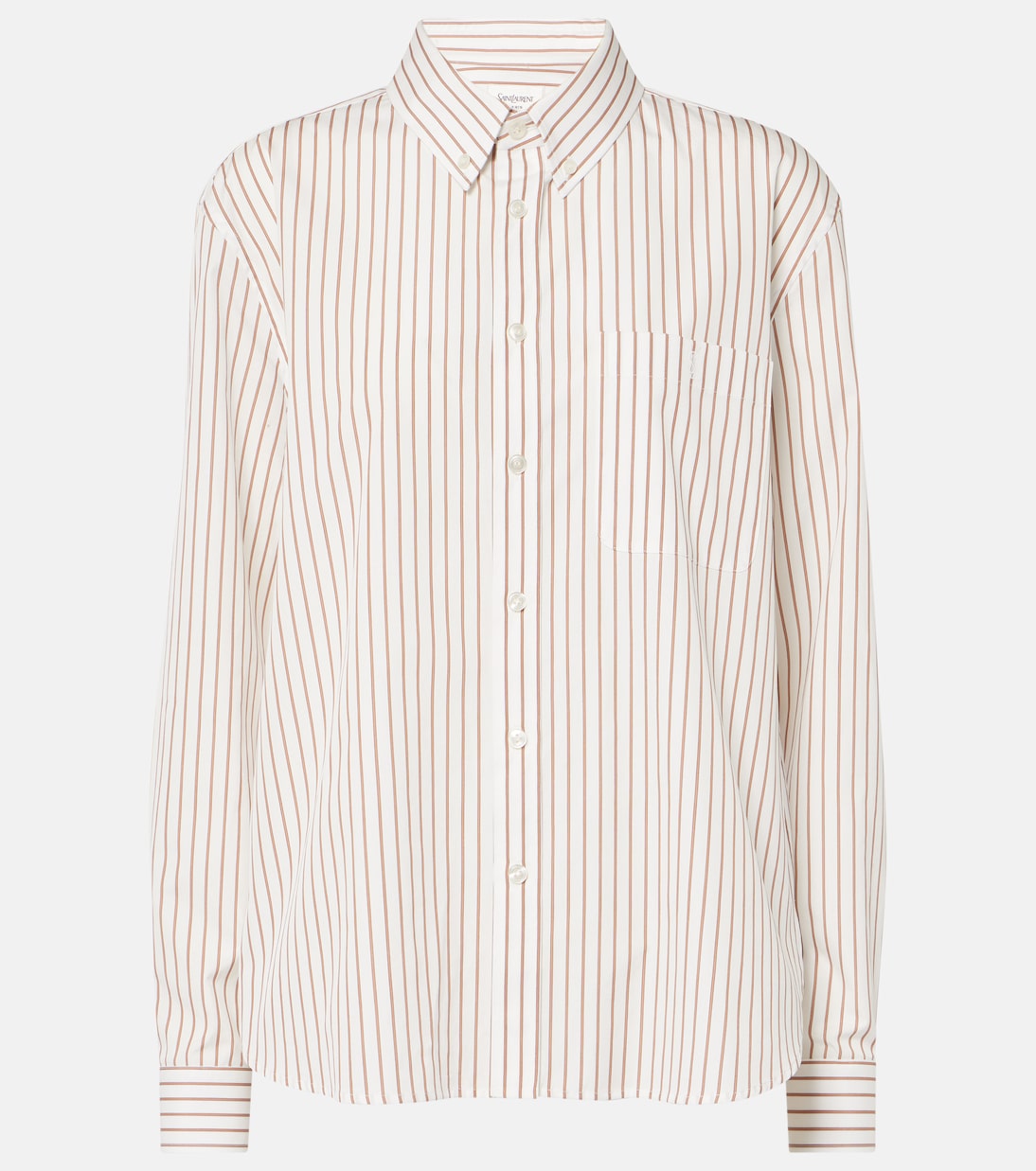 

Кассандр хлопковая рубашка Saint Laurent, Creme Caramel