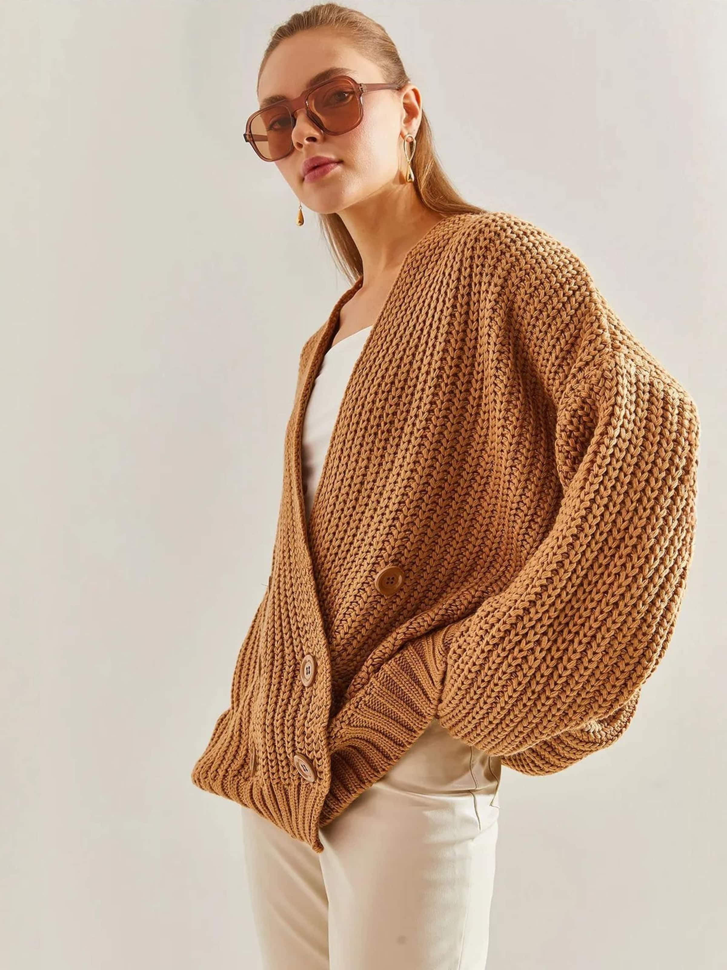 

Bianco Lucci Вязаный кардиган в коричневом цвете