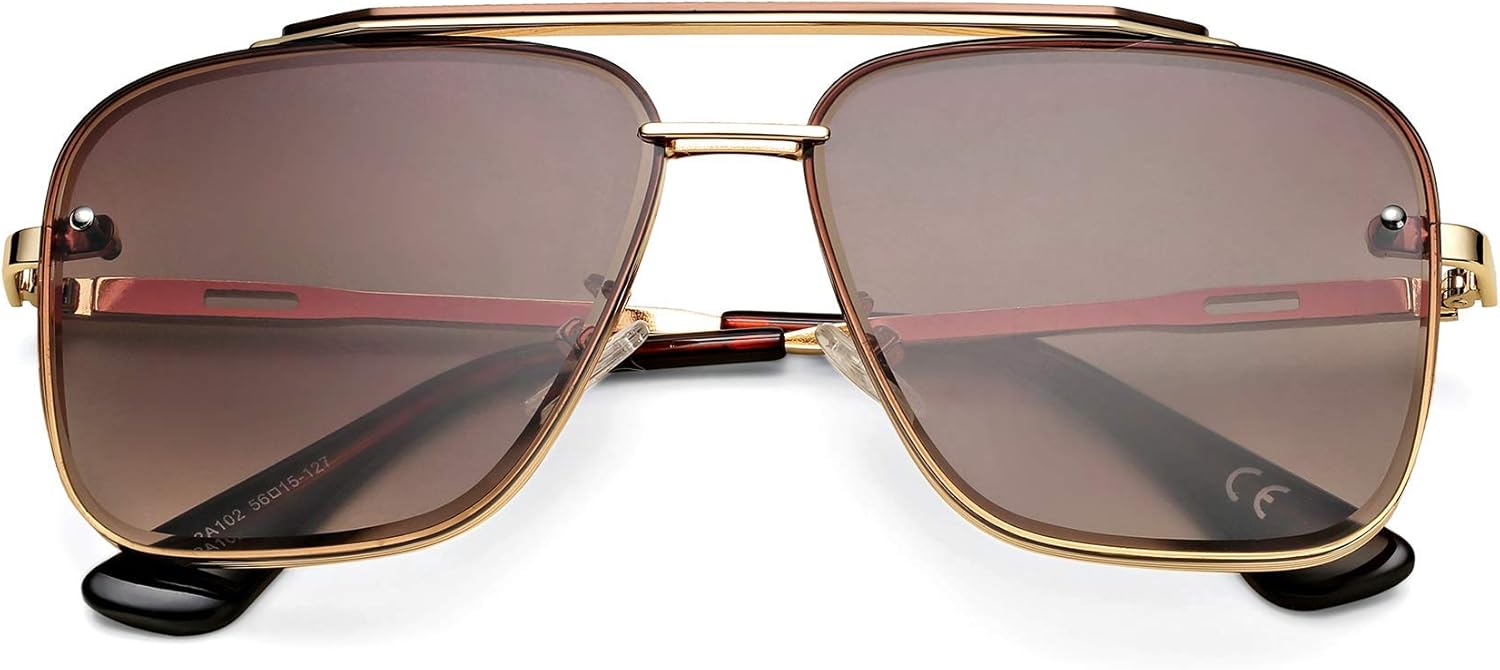 

Ретро-очки-авиаторы квадратной формы с градиентным переходом цвета, модные и стильные, в стиле костюма Тони Старка, солнцезащитные очки для мужчин и женщин Hycredi, Gold/Gradient Brown