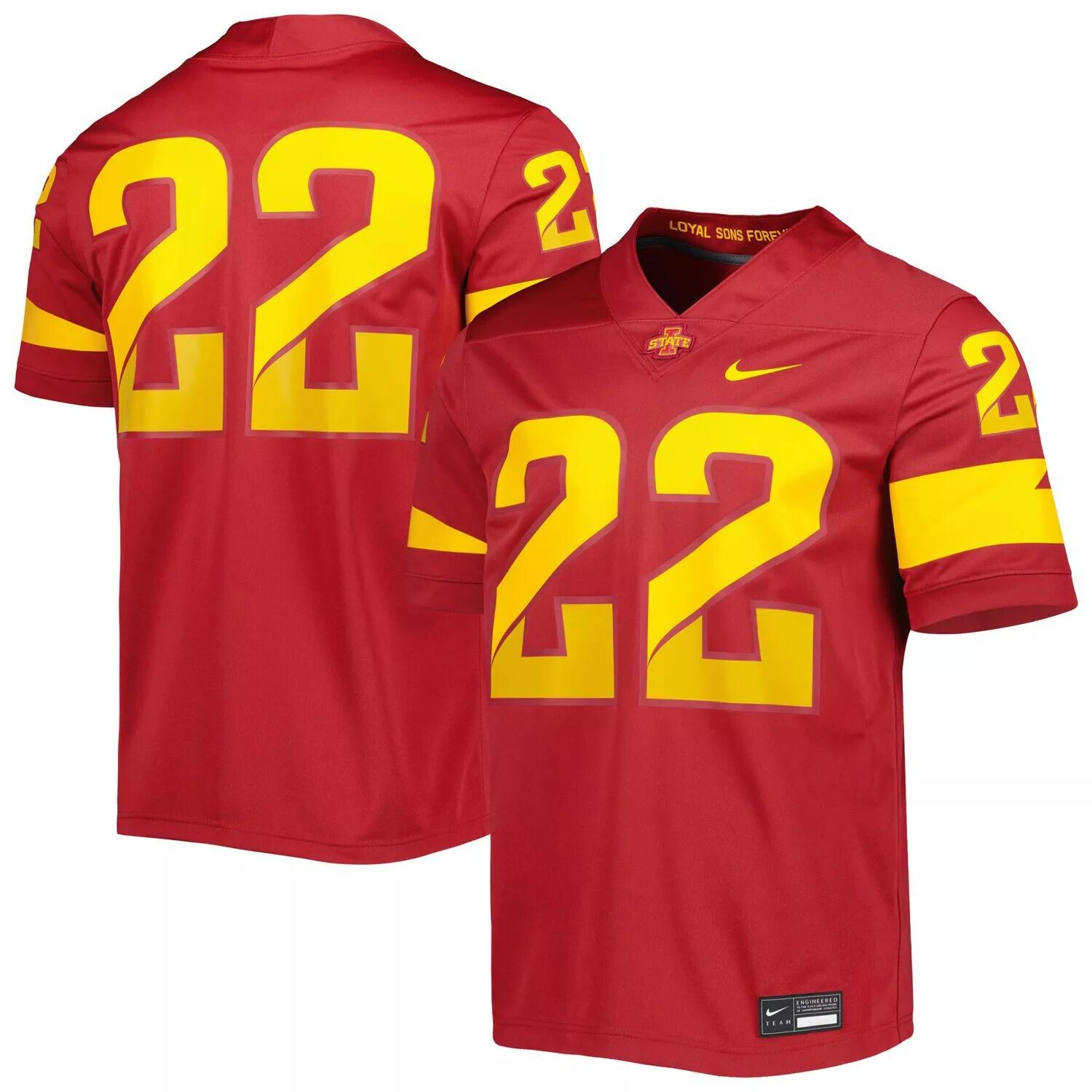 

Мужская футбольная майка Nike #22 Cardinal Iowa State Cyclones Untouchable