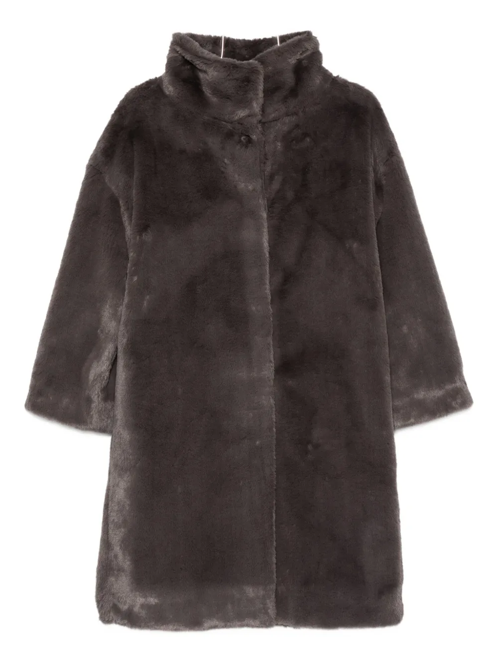 

Пальто с воротником-воронкой и рукавами три четверти Herno, серый