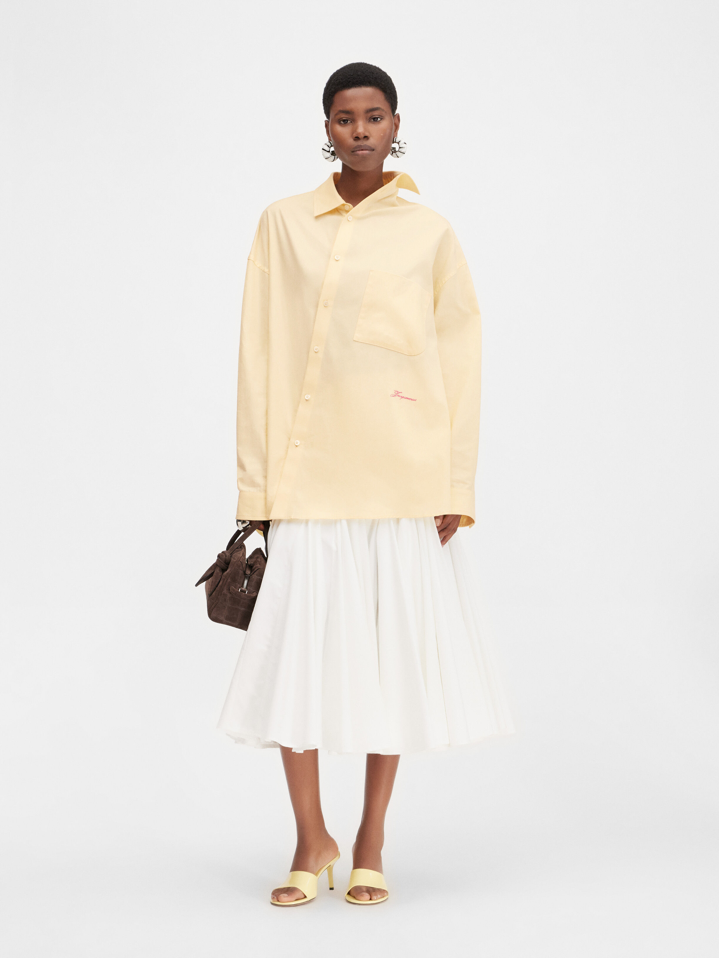 

Асимметричная рубашка JACQUEMUS The Cuadro shirt, светло-желтый