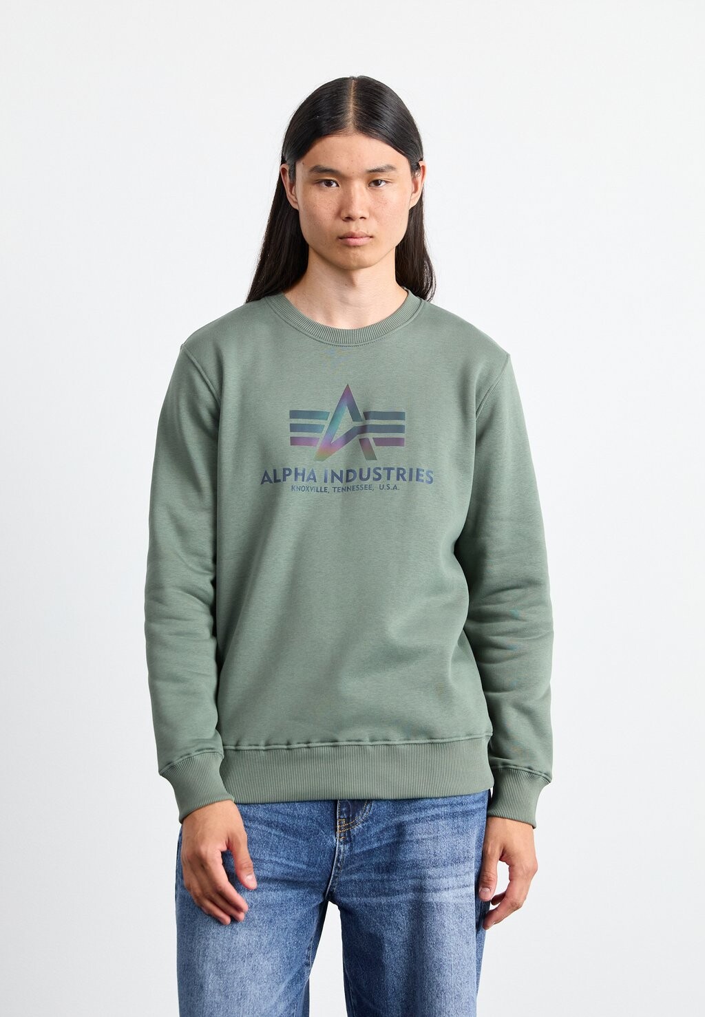 

Спортивный свитер BASIC RAINBOW PRINT Alpha Industries, зеленый