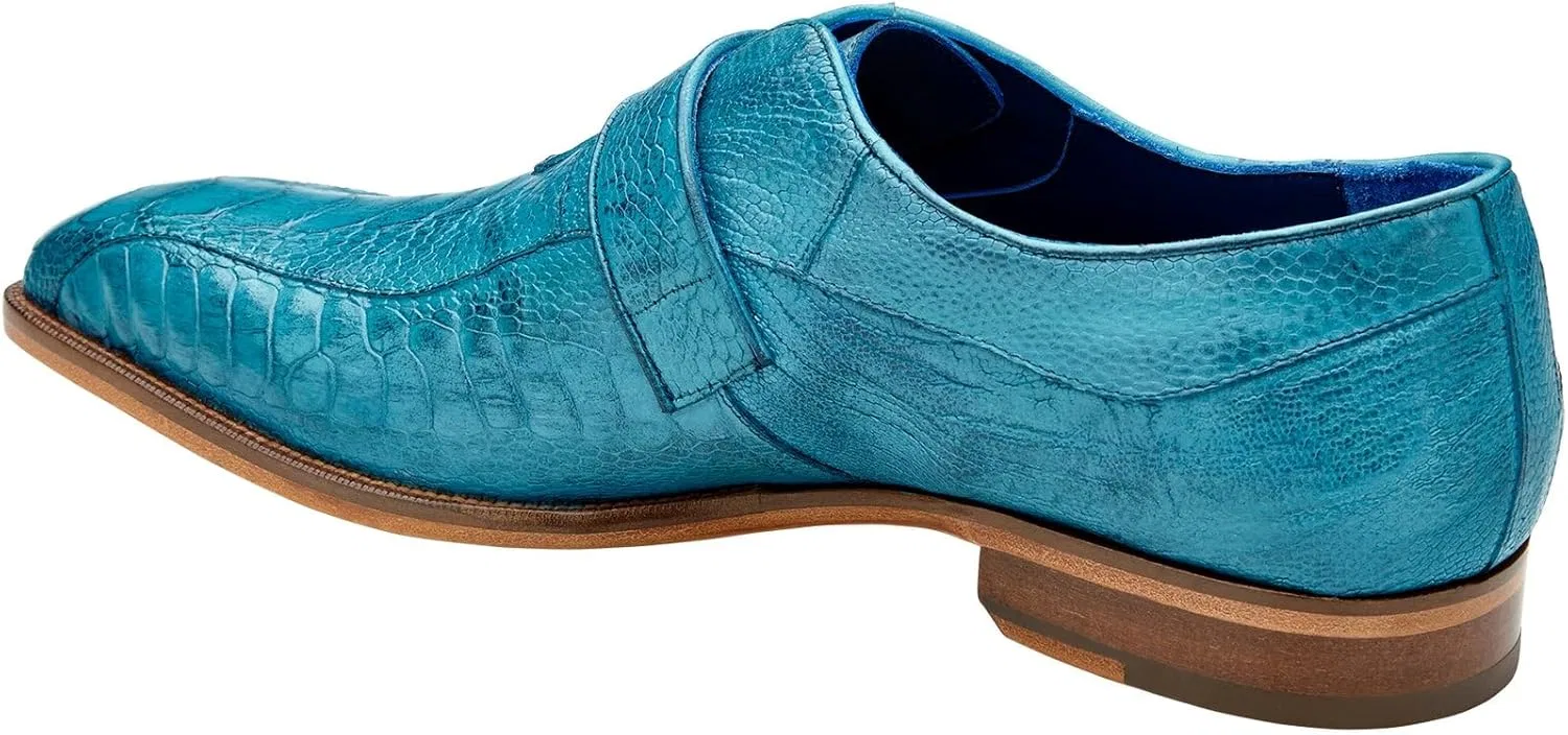 Ботинки Oxford & Derby, кожа страуса, Belvedere, Ant. Ocean Blue/Brandy — фото 3