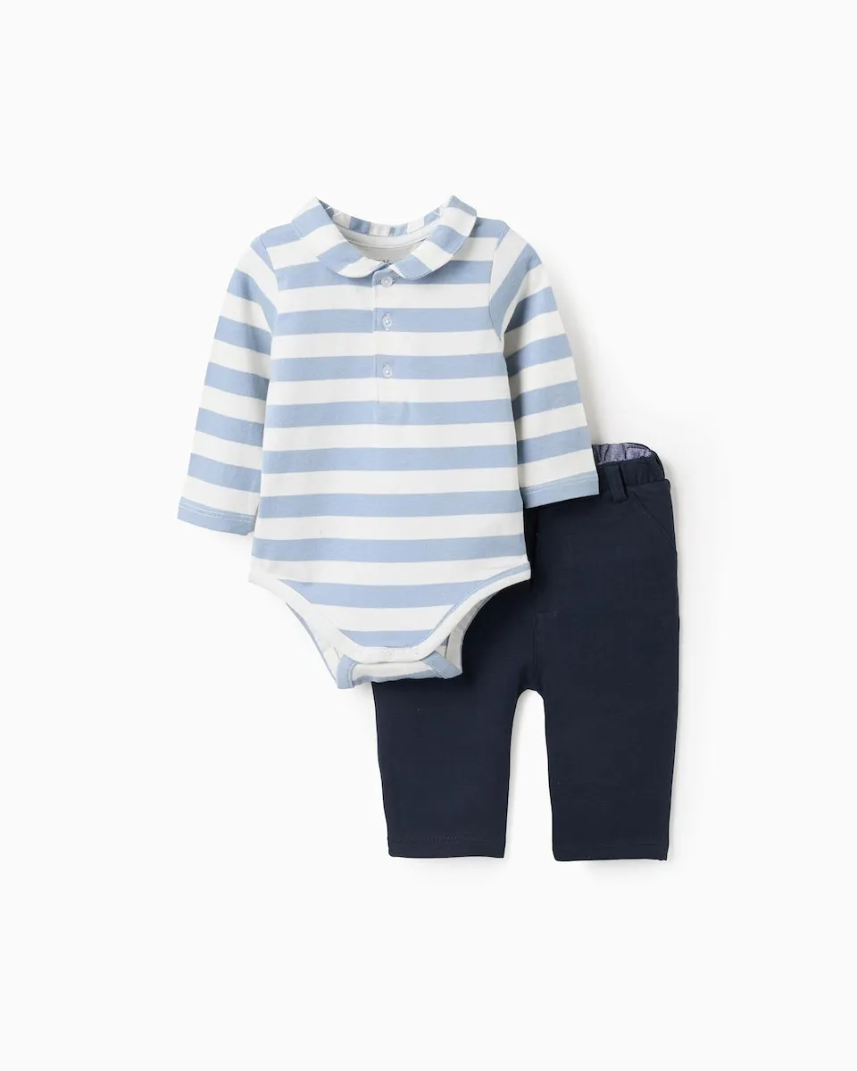 

Комплект для малыша в полоску из джерси Zippy, темно-синий