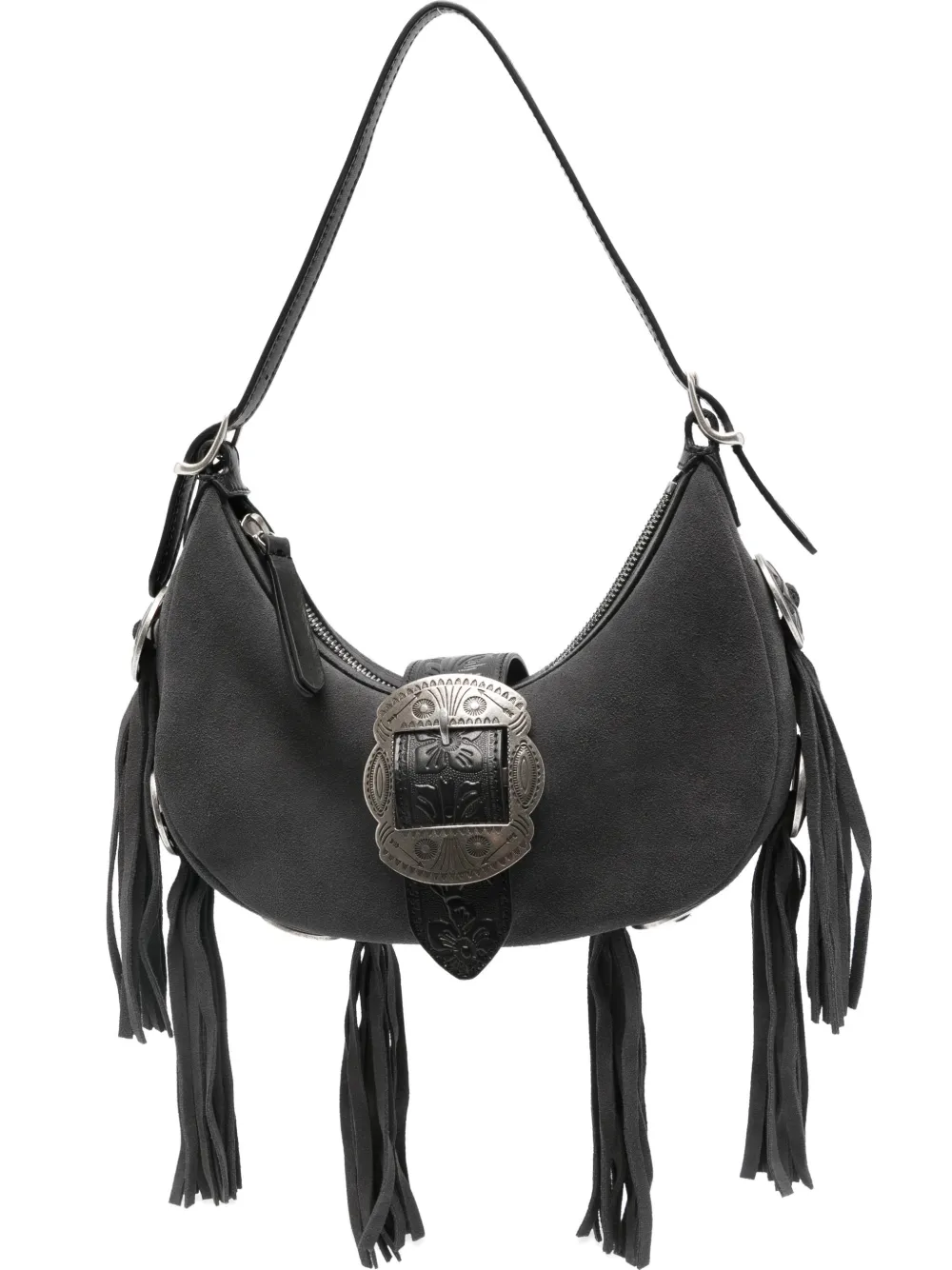 

Замшевая сумка Sheryl с бахромой и пряжкой на плечо Htc Los Angeles, серый